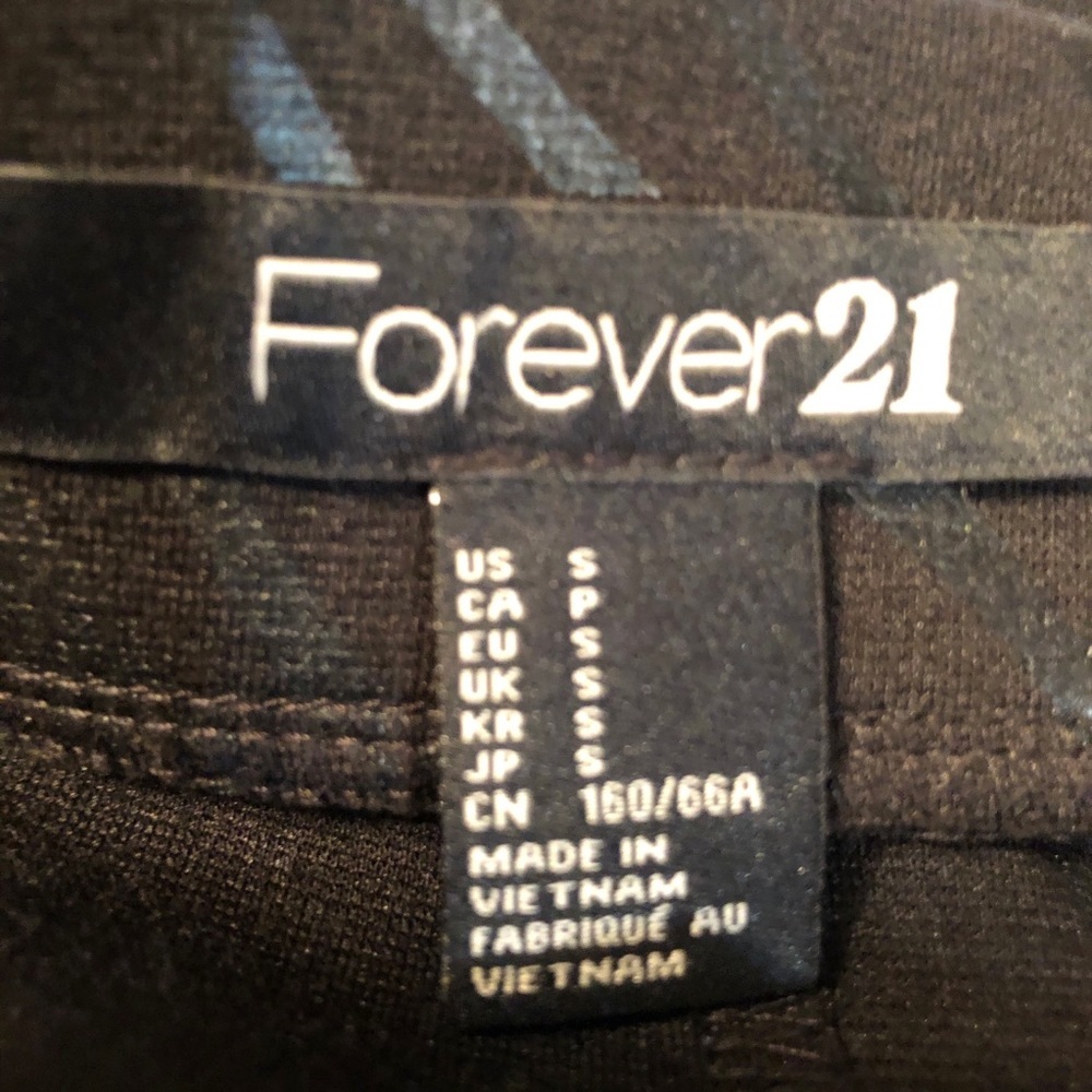Forever 21 Black Dark Striped Skirt Size S - Picture 4 of 5